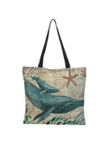 Marine animal print waterproof handbag