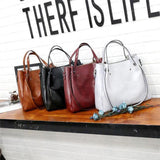 Ladies retro four-piece large-capacity PU picture-mother bag, solid color handbag, one-shoulder diagonal bag