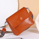 Oil wax leather handbag