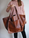 Vintage super large capacity shoulder bag