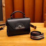 Retro oblique span oil wax cow leather one shoulder handbag
