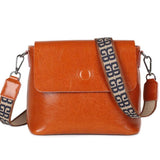 Oil wax leather handbag