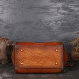 Retro & Elegant Cow Leather Handmade Handbag for Women